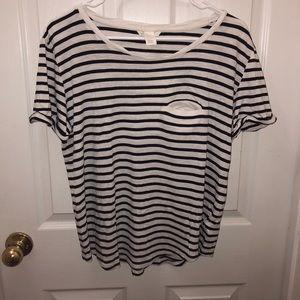 White and black striped shirt